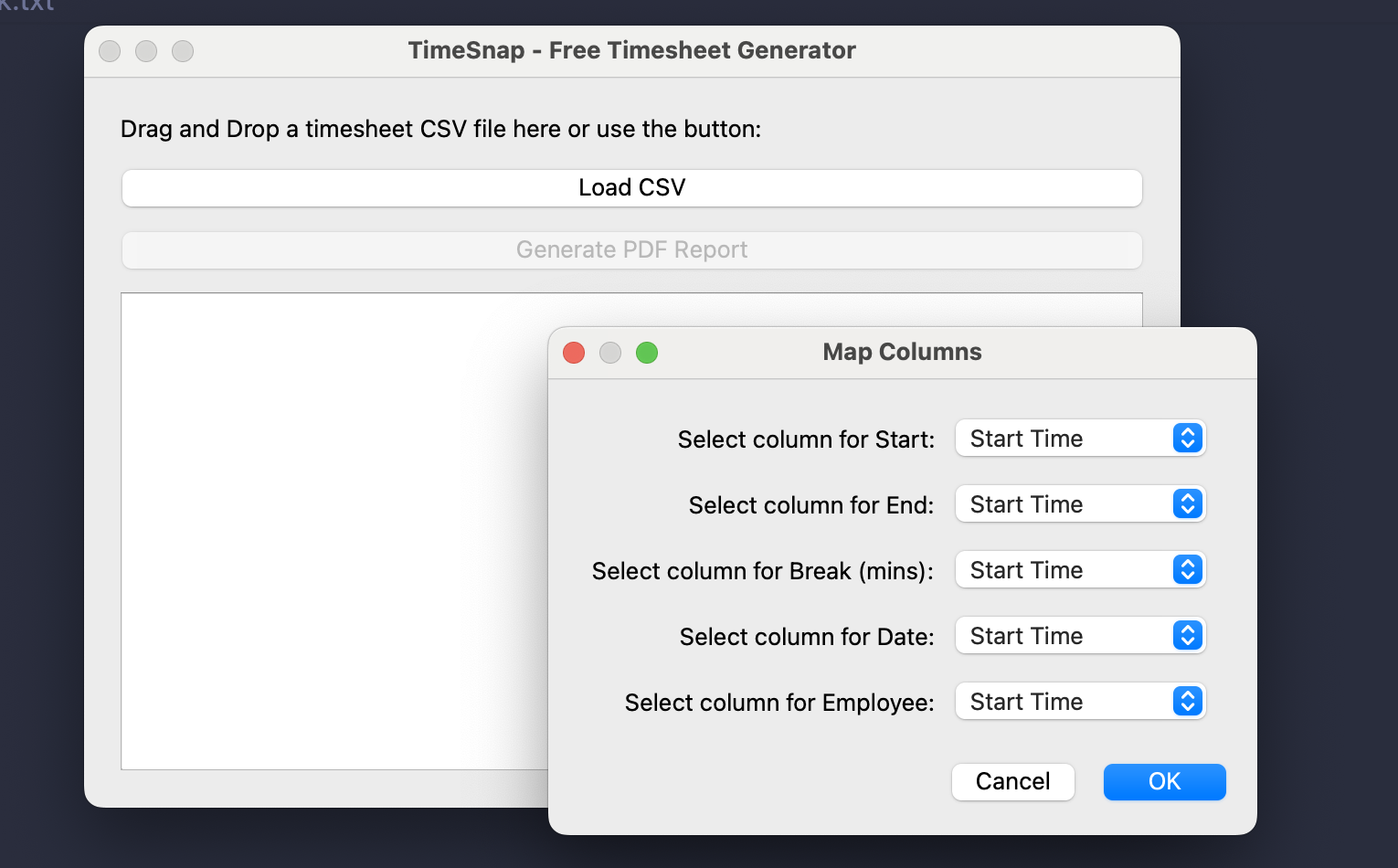 Time Stamp App screenshot